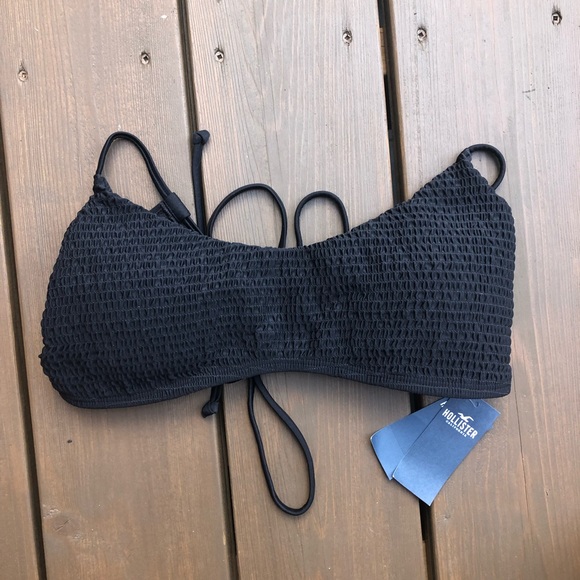 Hollister Other - Hollister Smoked Scoop Bikini Top in black